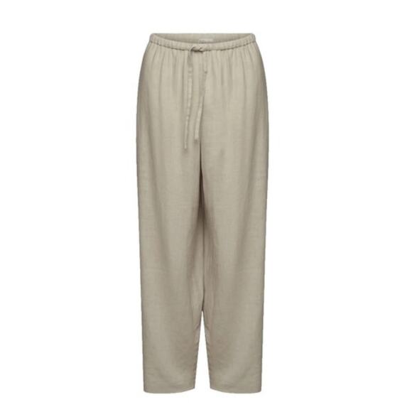 NWT American Eagle Women's Elastic Waist Drawstring Wide Leg Pants Beige Size XL - Picture 1 of 11